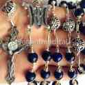 elegantmedical Rare Catholic Bali Sterling Silver Rosary BULE Tiger Eye Bead Cross Necklace Gift Box