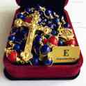 elegantmedical Lapis lazuli GOLD 5 DECADE Rosary Handmade Wire Wrapped Beads NECKLACE Cross
