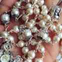 Rare Details about  Bali 925 Sterling Silver 3A White Pearl Beads Rosary NECKLACE Cross Crucifix